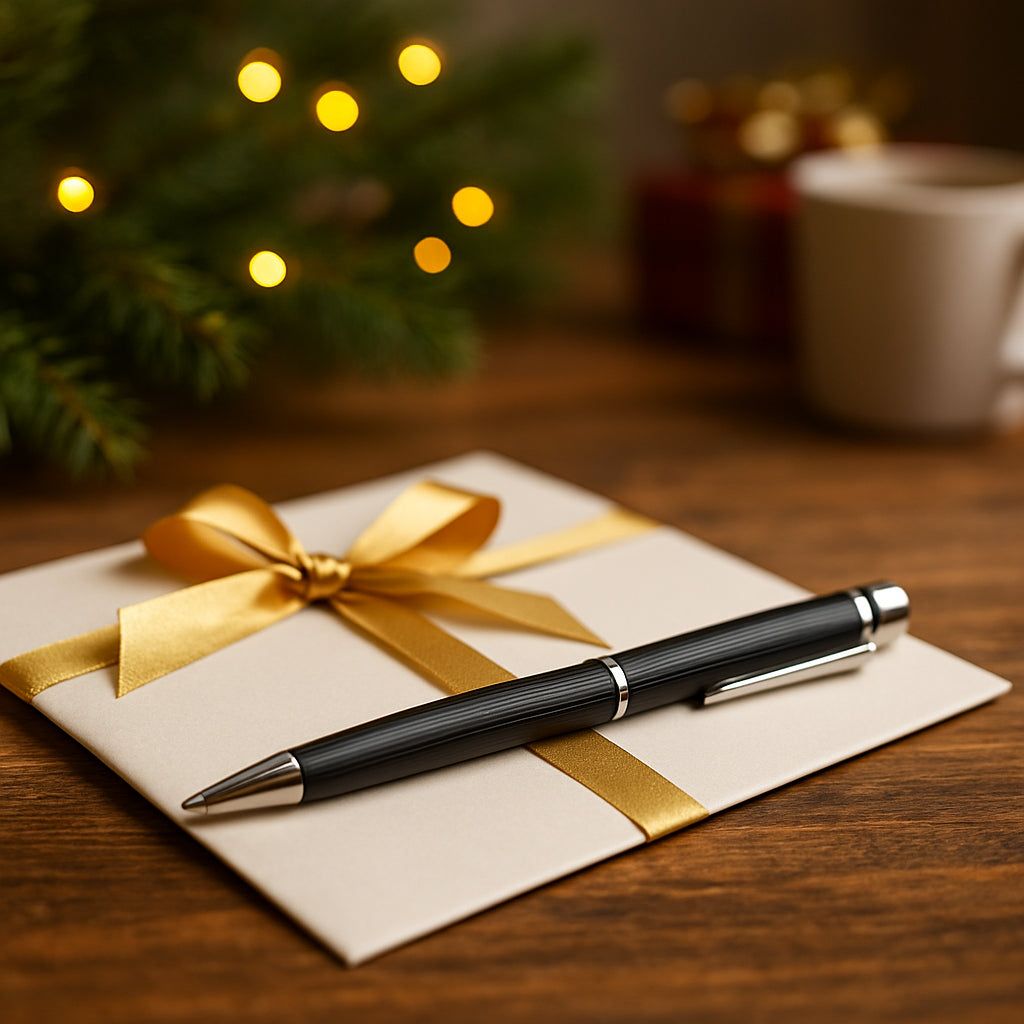 YuBingo L176 Groove: Brass Pen With Stripes - Black - Corporate Gift | YuBingo corporate pen gift
