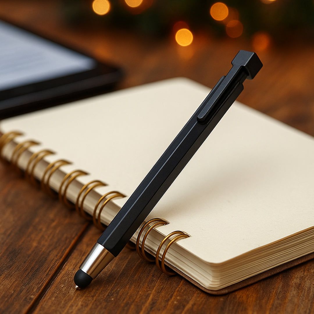 YuBingo L61 Hexagon Pen With Stylus Black & Silver - Black - Corporate Gift | YuBingo corporate pen gift