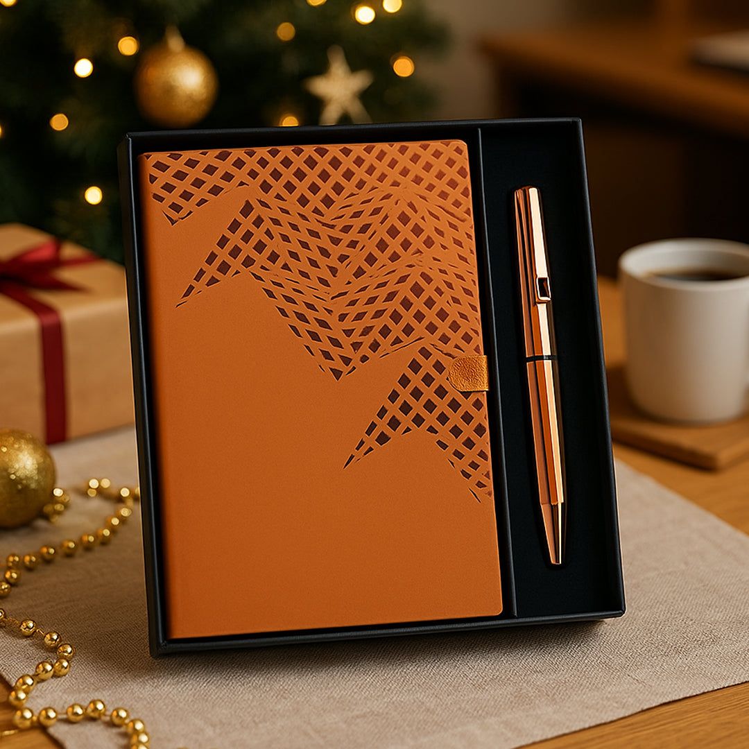 YuBingo 2 In 1 Set: A5 Notebook With Luster Metal Pen In Gift Box - Corporate Gift Set - product image