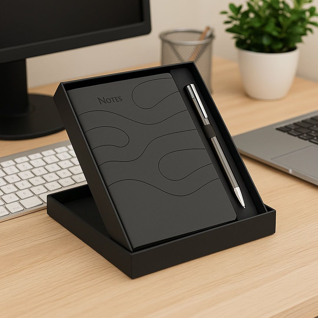 Ribbon Notebook Gift Set - A5 Notebook with Pen - Corporate Gift