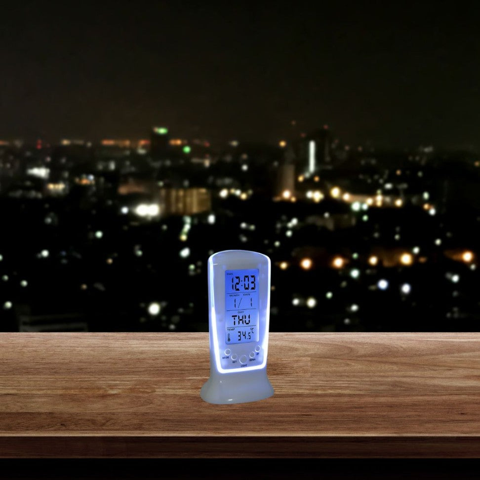 YuBingo Backlit Table Clock With LCD Display And Multiple Features - Corporate Gift | YuBingo corporate table clock gift
