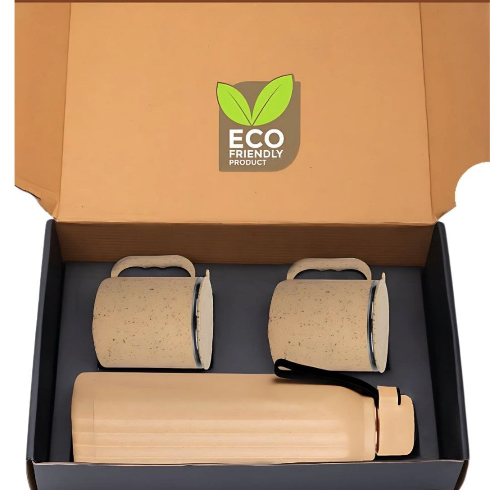 YuBingo 3 Pc Eco Gift Set (Insulated Square Eco Steel Bottle With 2 Eco Steel Cups) - Corporate Gift - image 2