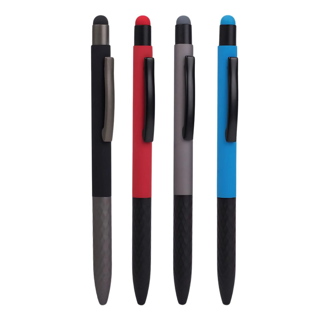 YuBingo L153 Prism Grip Metal Body Pen With Stylus - Soft Touch Body - Corporate Gift | Product image 2
