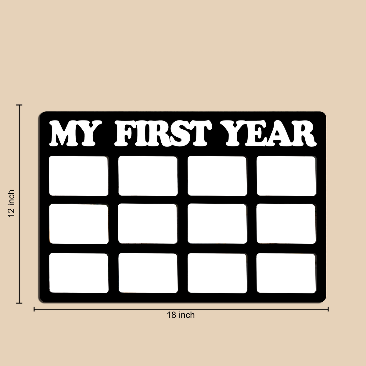 Laser Cut Photo Frame My 1st Year Photos with Twelve Photos