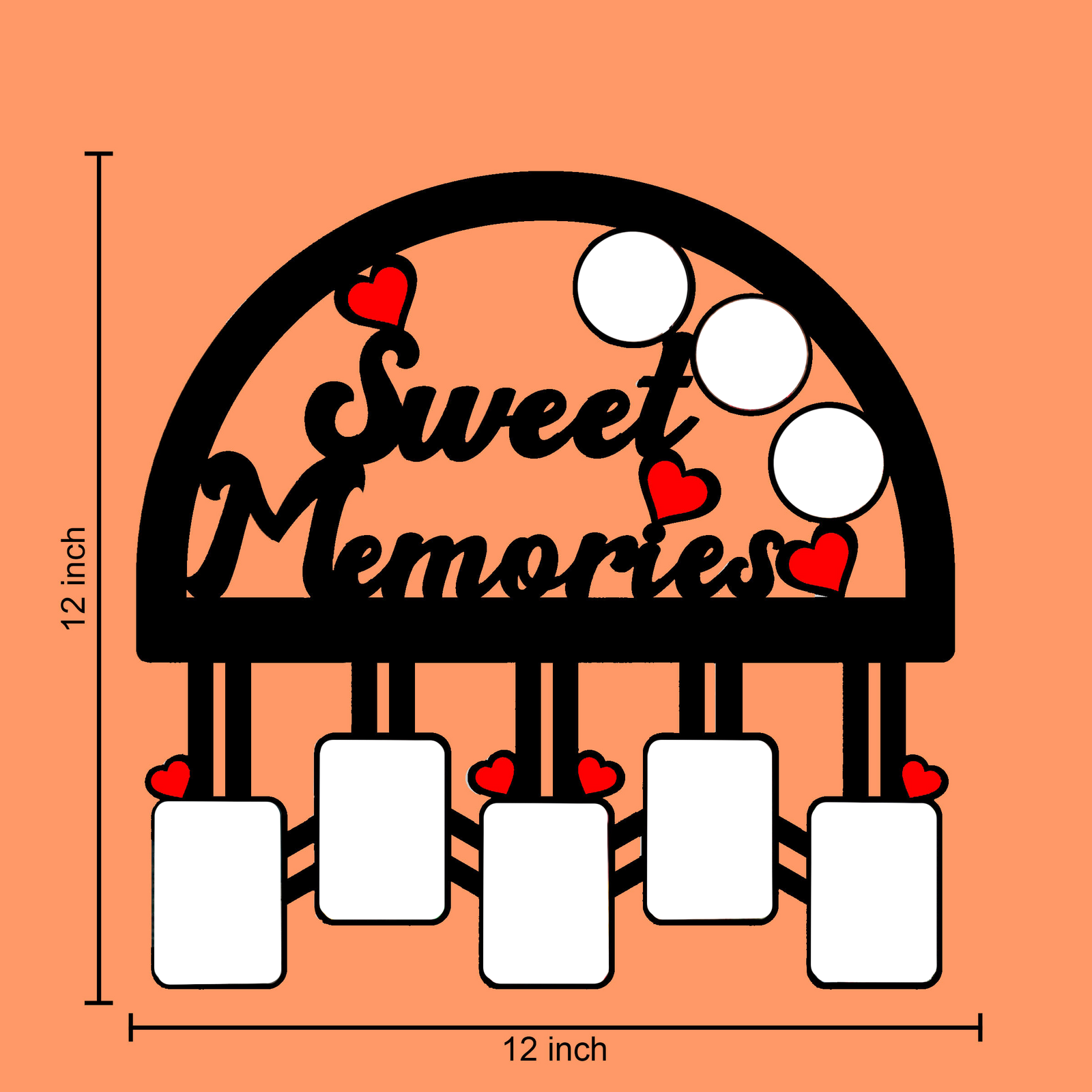 Laser Cut Photo Frame Sweet Memories Photos with Eight Photos