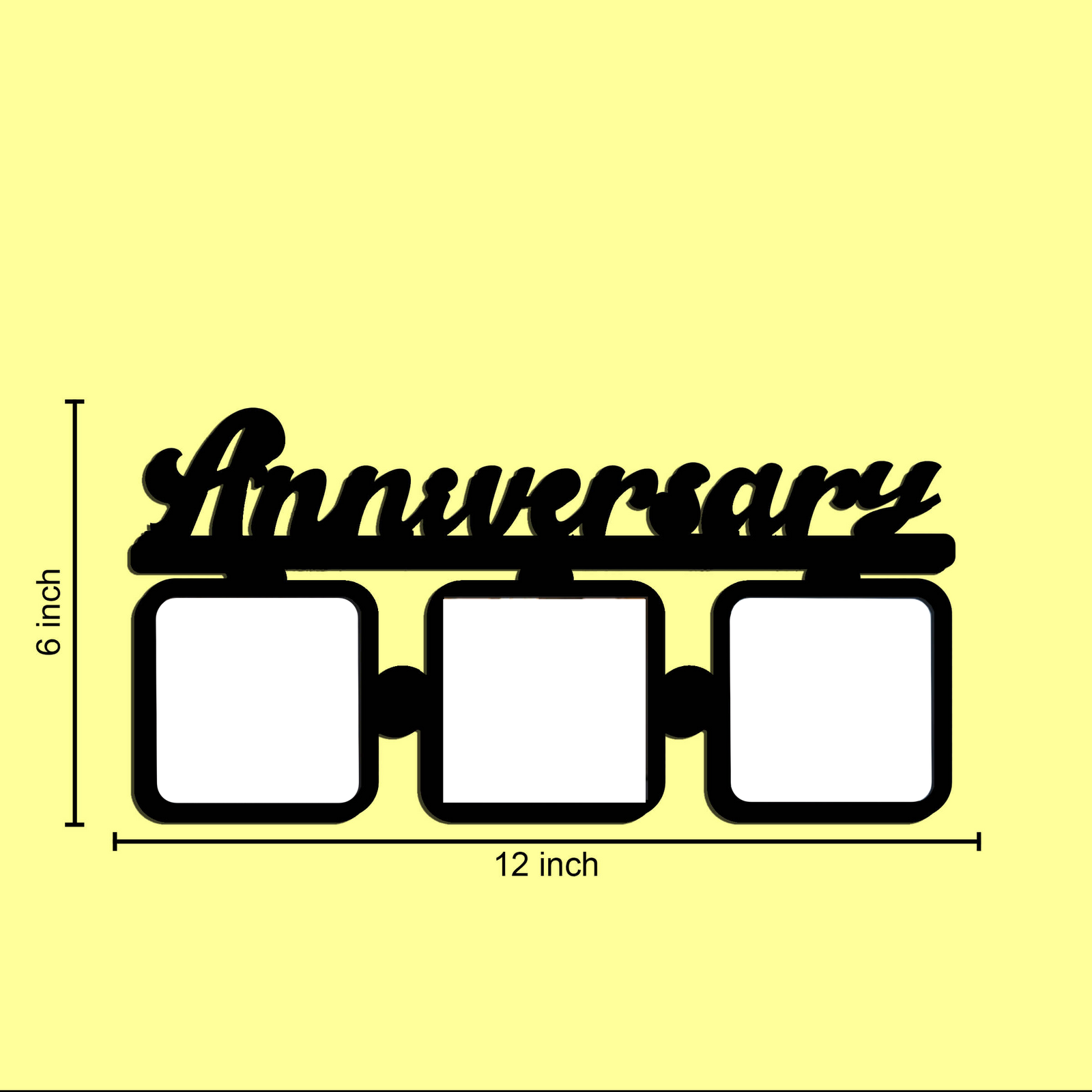 Laser Cut Photo Frame Anniversary Photos with Three Photos