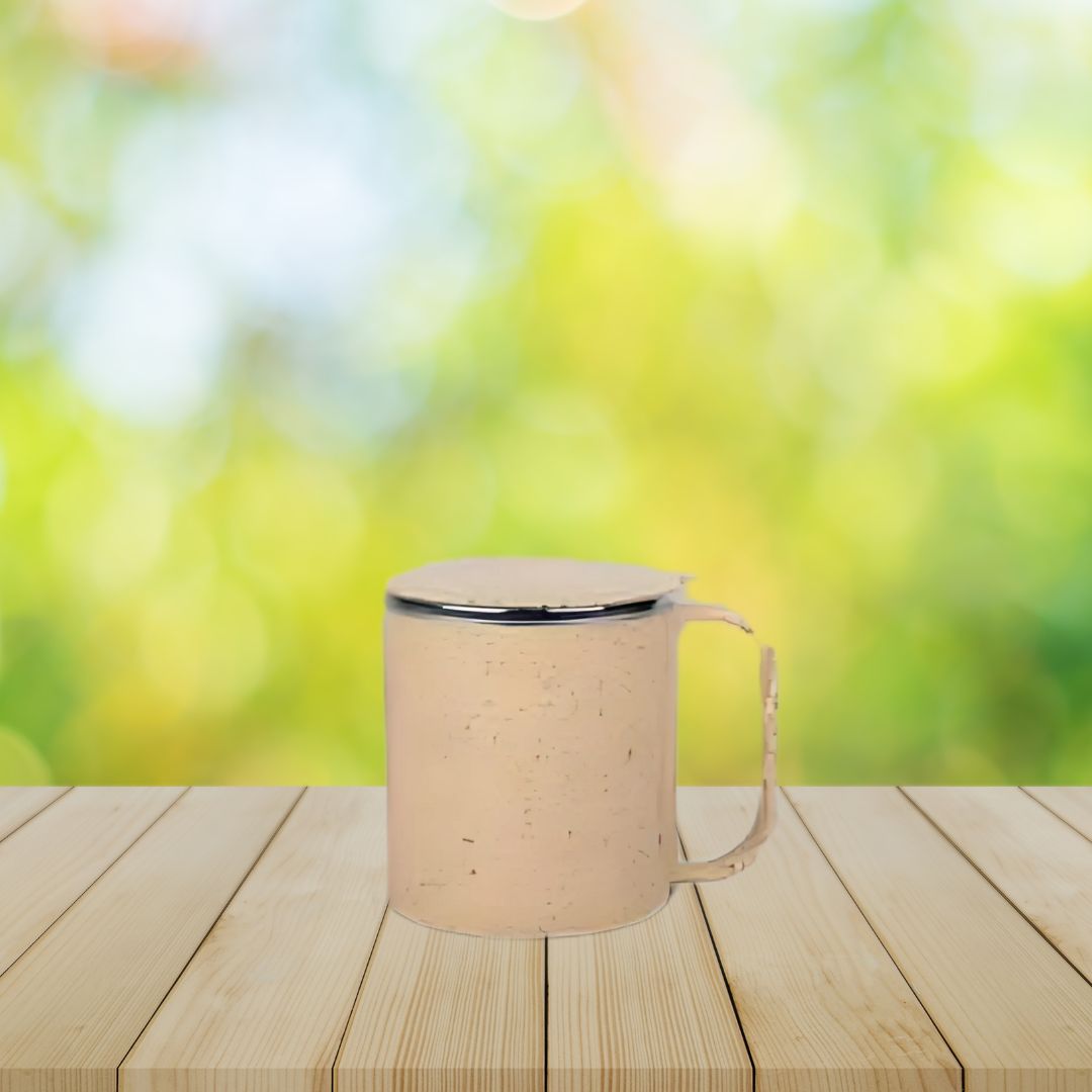 Eco-friendly stainless steel mug with wheat fiber outer body