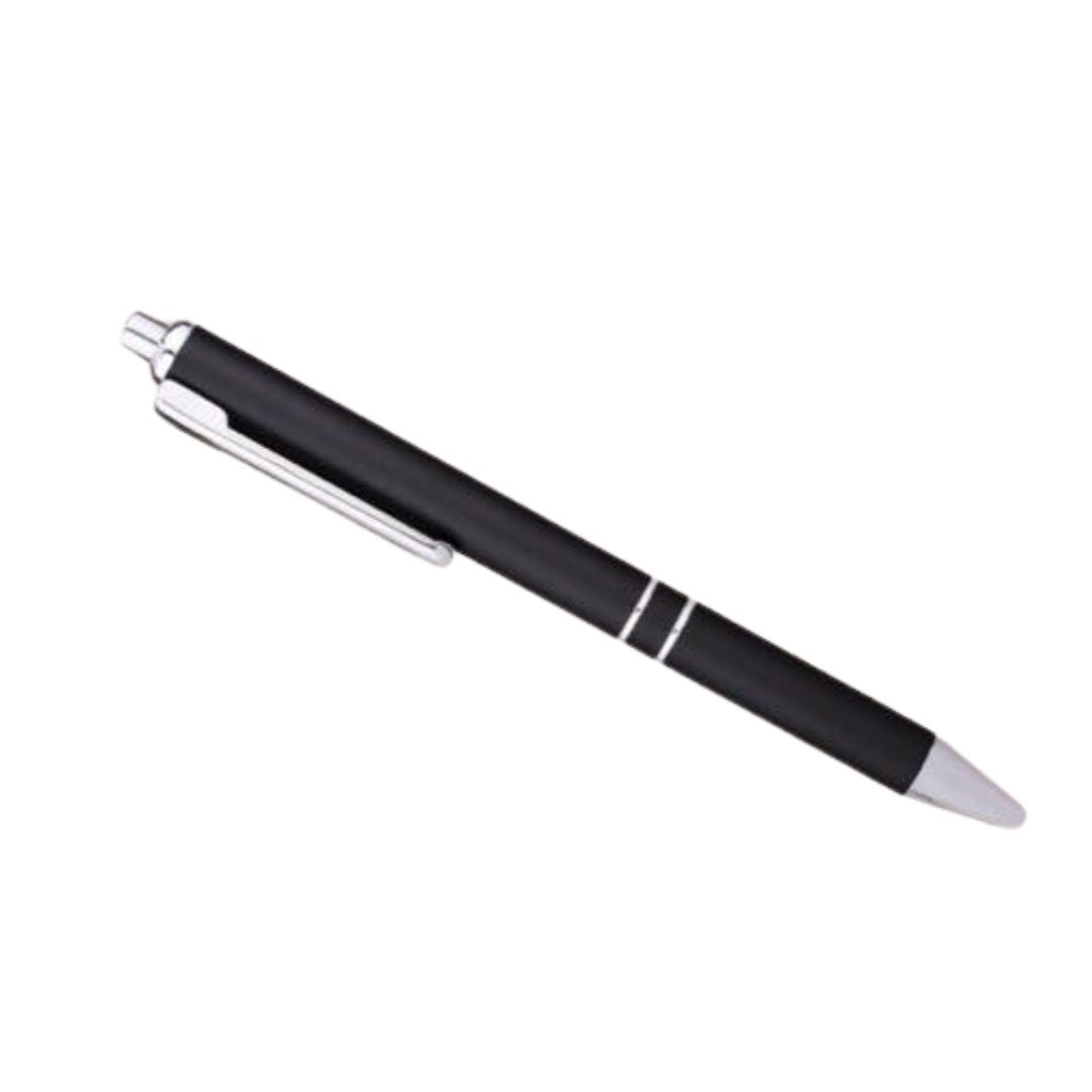 Classy black metal pen included in notebook gift set