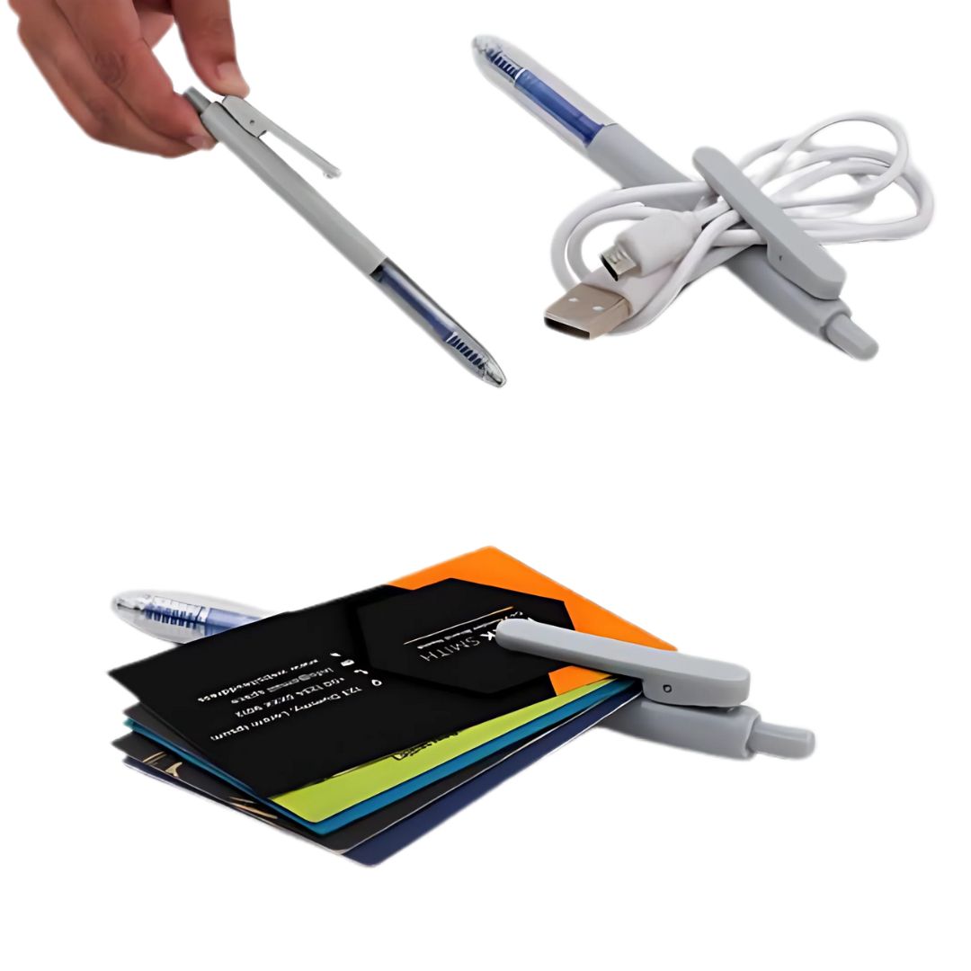 Ecofelt gel pen with versatile clip and multifunction notebook