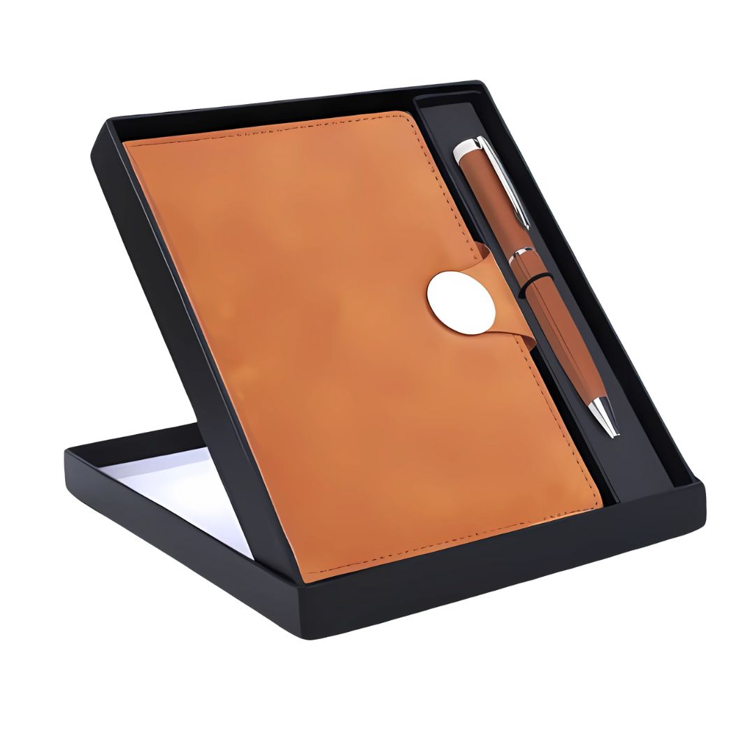 Q193 – 2 in 1 Set: Magnetic Flap Notebook with Metal Pen in Gift Box