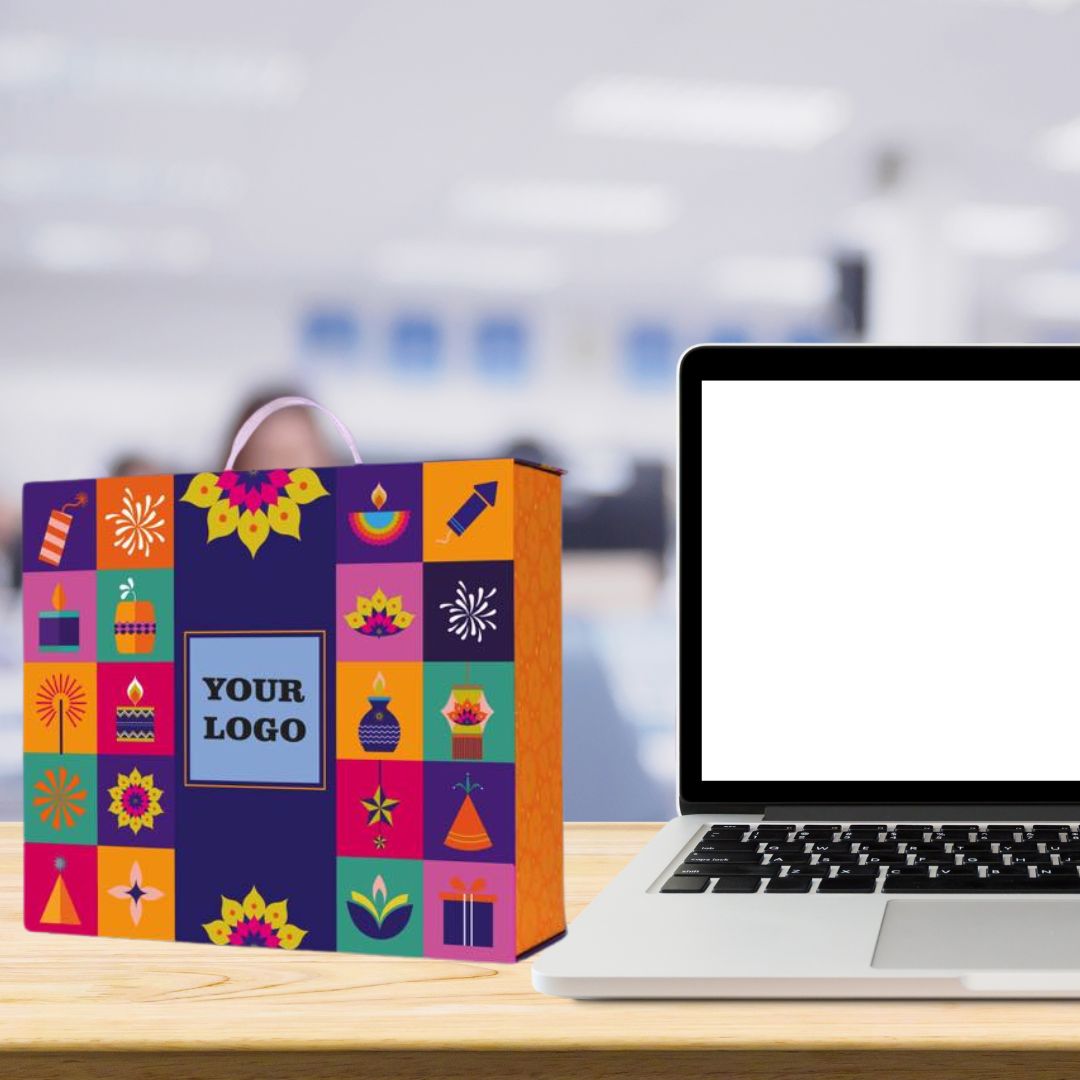 Magnetic festive gift box with handle for Diwali and New Year gifting