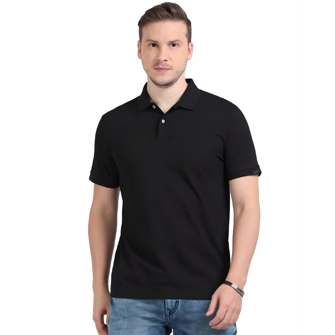 Rare Rabbit Premium Polo – Black (Unisex)