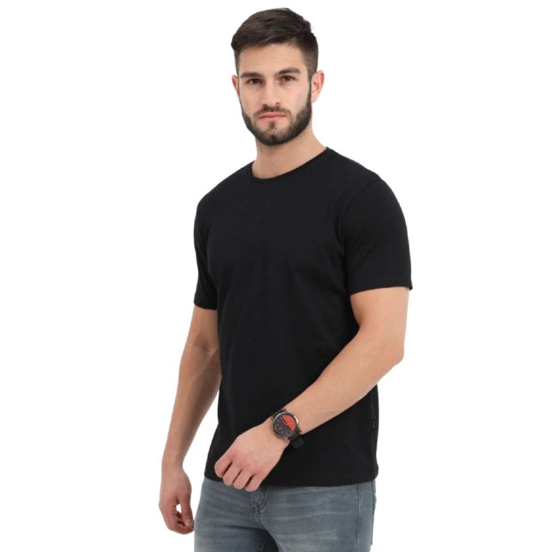 Rare Rabbit Black Round Neck Unisex T-Shirt