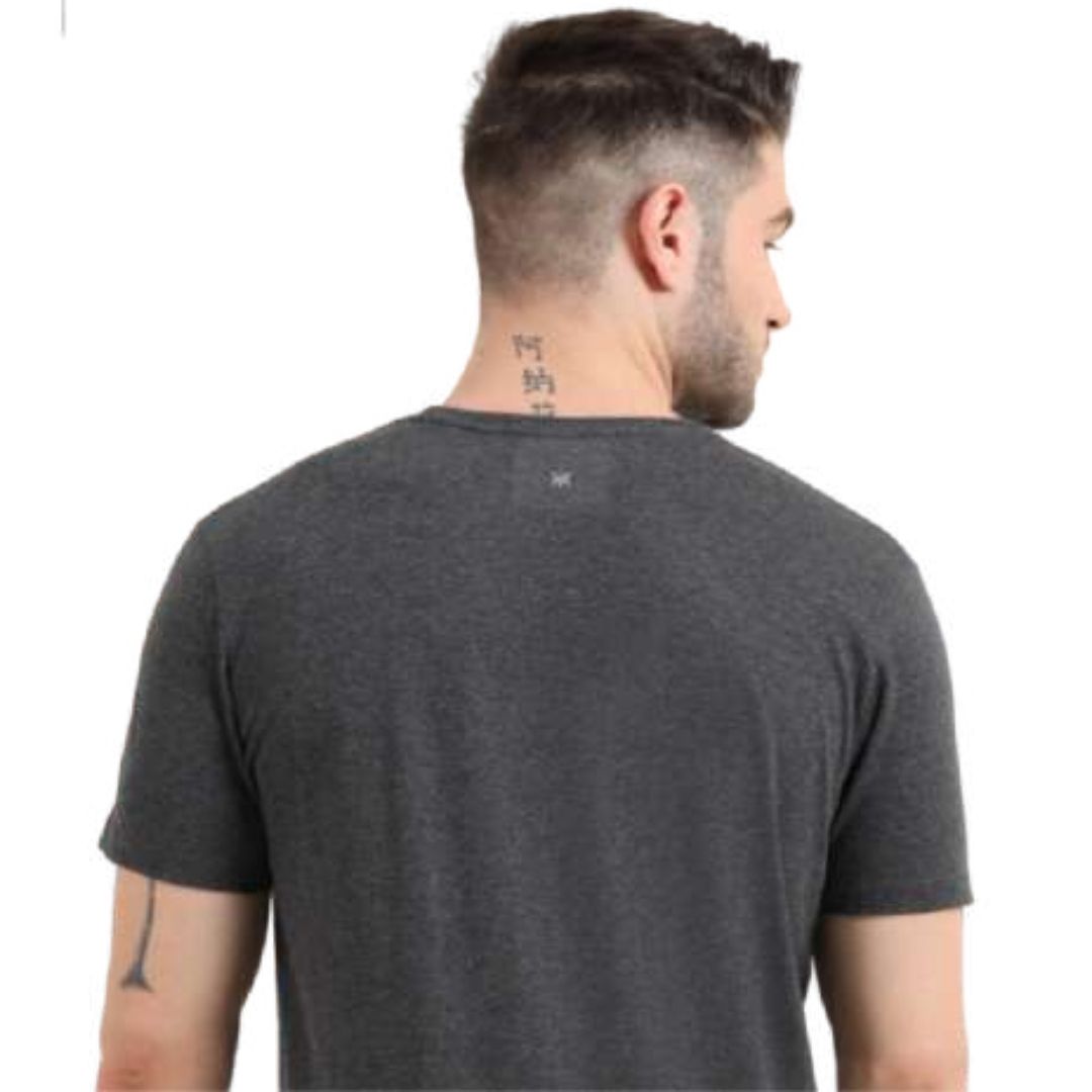 Rare Rabbit Charcoal Melange Round Neck T-Shirt