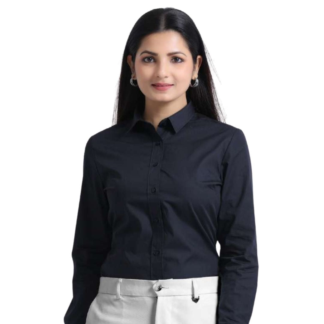 Rare Rabbit Corp Zander Formal Shirt – Black (100% Cotton)