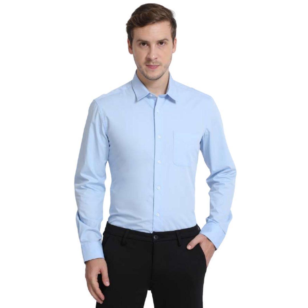Rare Rabbit Corp Zander Sky Blue Formal Shirt