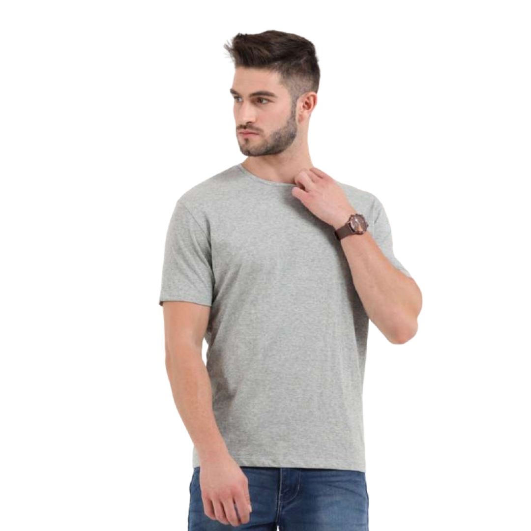 Rare Rabbit Grey Melange Round Neck T-Shirt