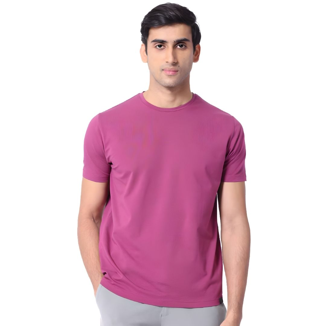 Rare Rabbit Signature Round Neck Unisex Tee – Magenta