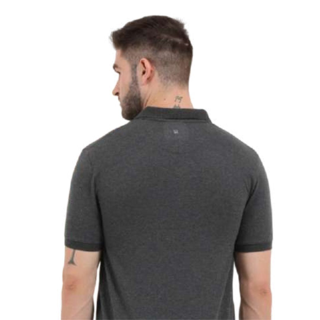 Rare Rabbit Charcoal Melange Polo Tee