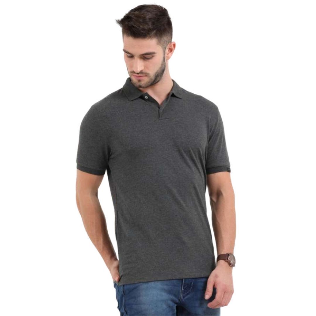 Rare Rabbit Charcoal Melange Polo Tee