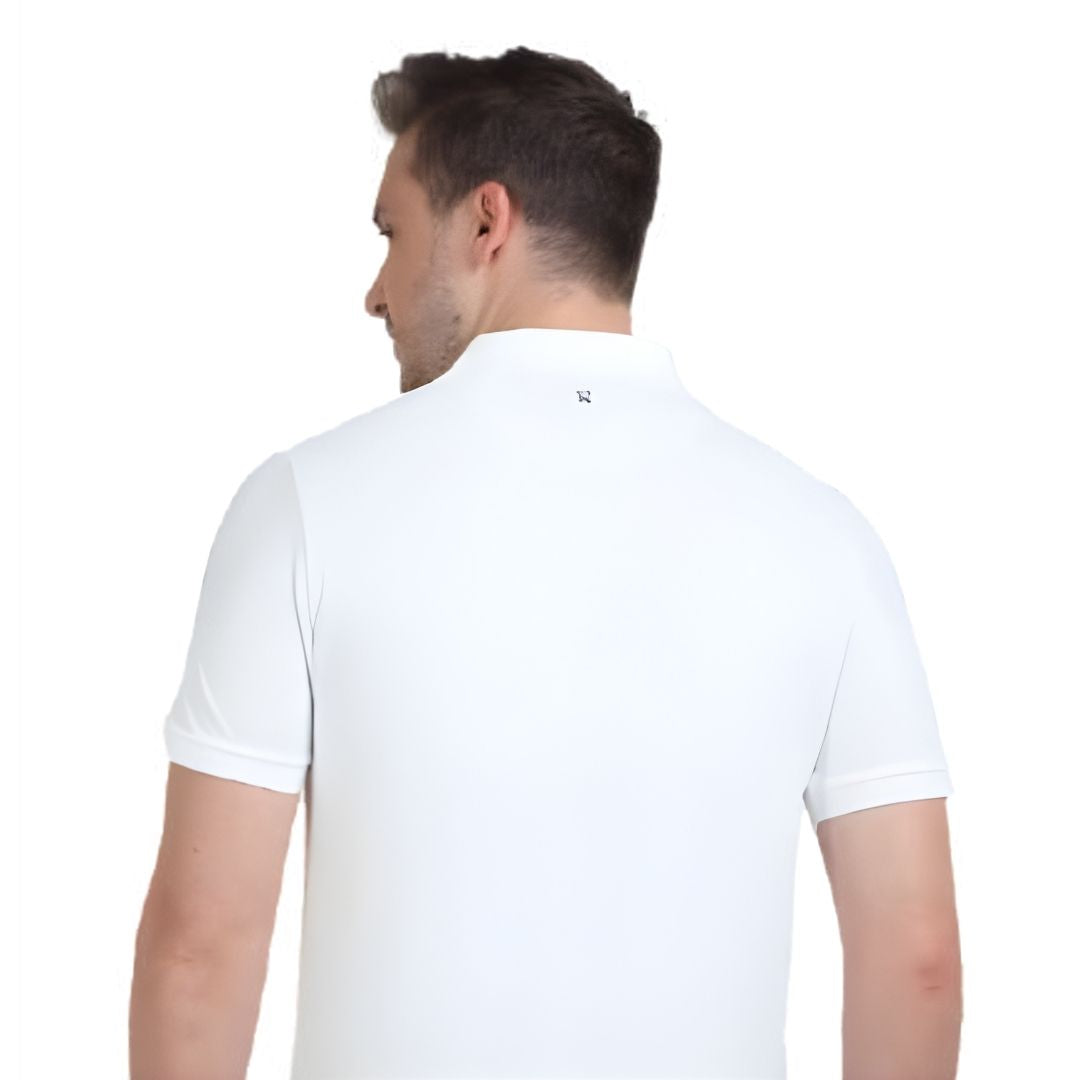 Rare Rabbit Premium White Polo – Unisex Cotton Lycra Tee