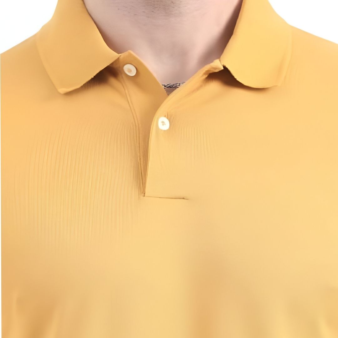 Rare Rabbit Premium Polo – Mustard Unisex Cotton Lycra Tee