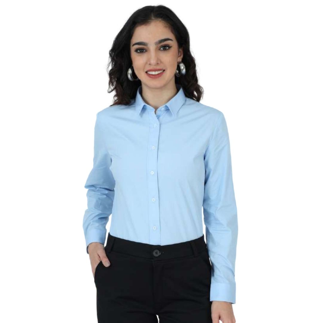 Rare Rabbit Sky Blue Cotton Formal Shirt