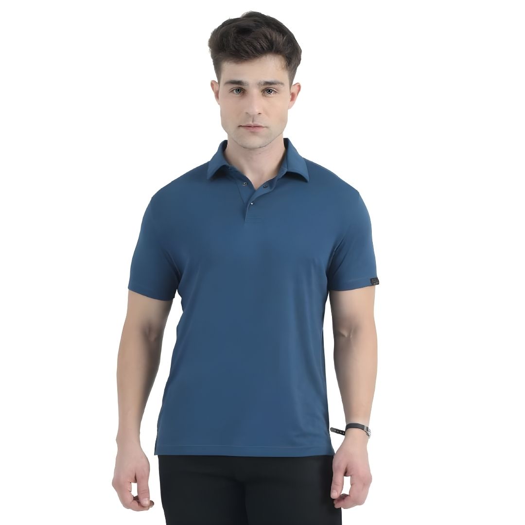 Rare Rabbit Signature Polo – Teal Blue
