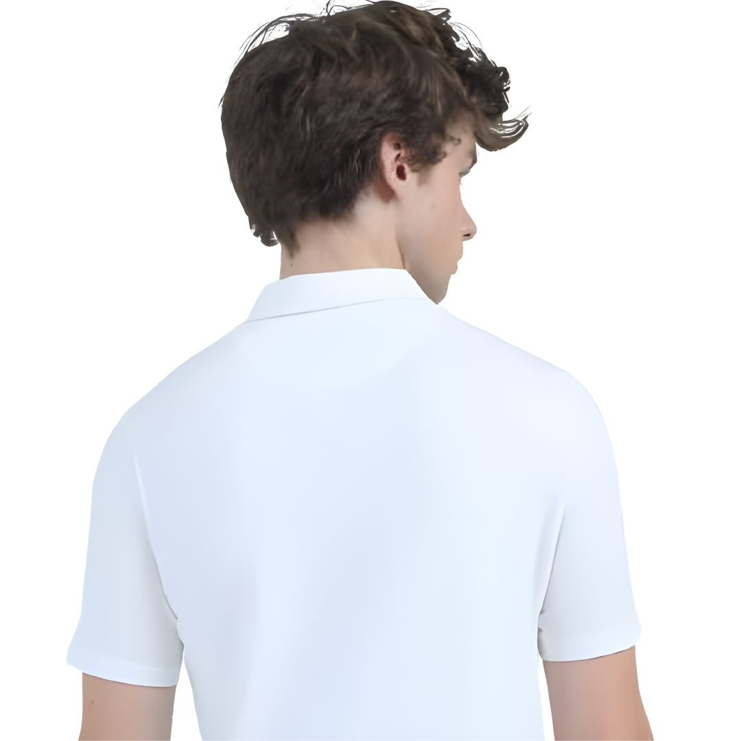 Rare Rabbit Vintage Zip Polo in white – back view