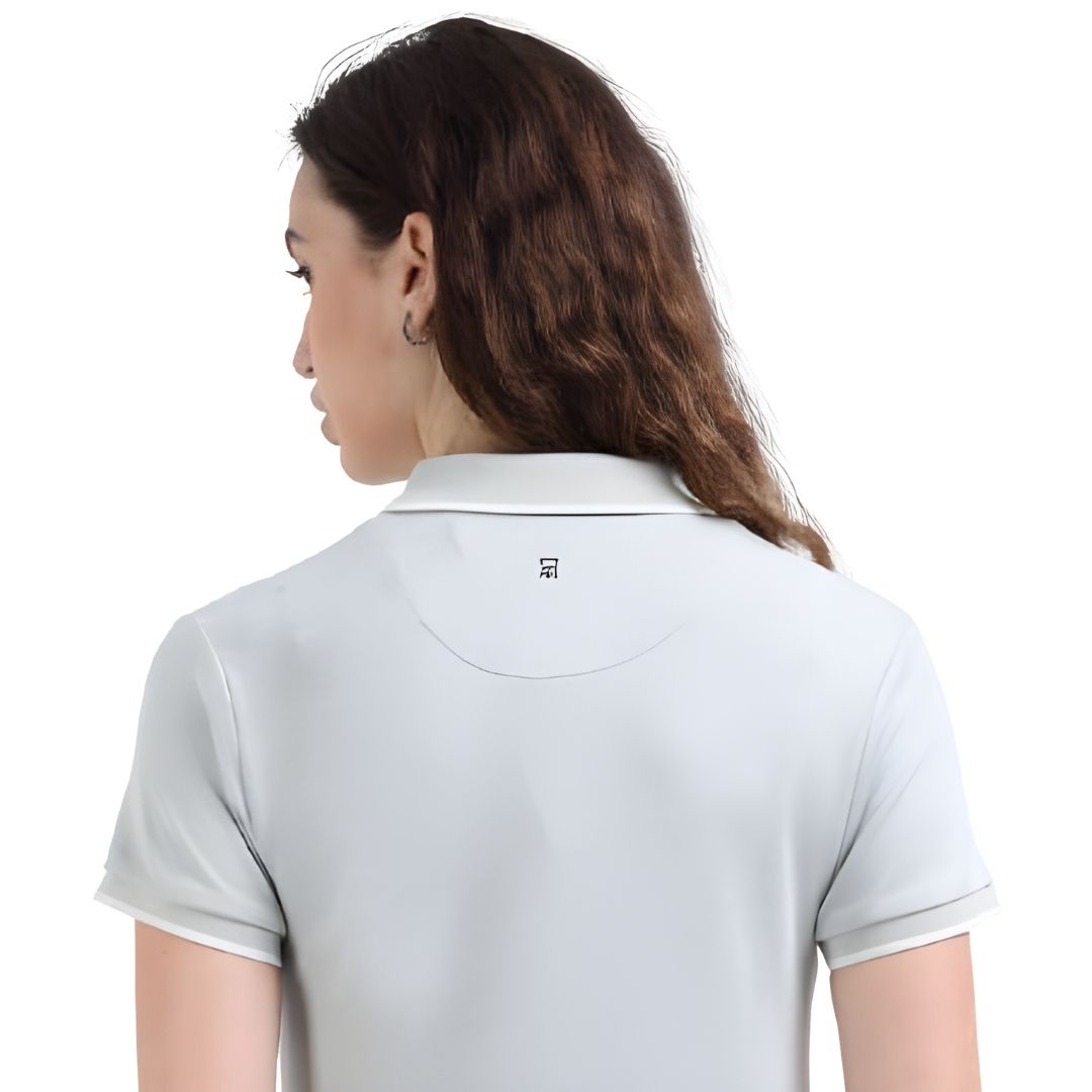 Rare Rabbit Vintage Charm Polo – Women’s Grey Melange Polo T-Shirt
