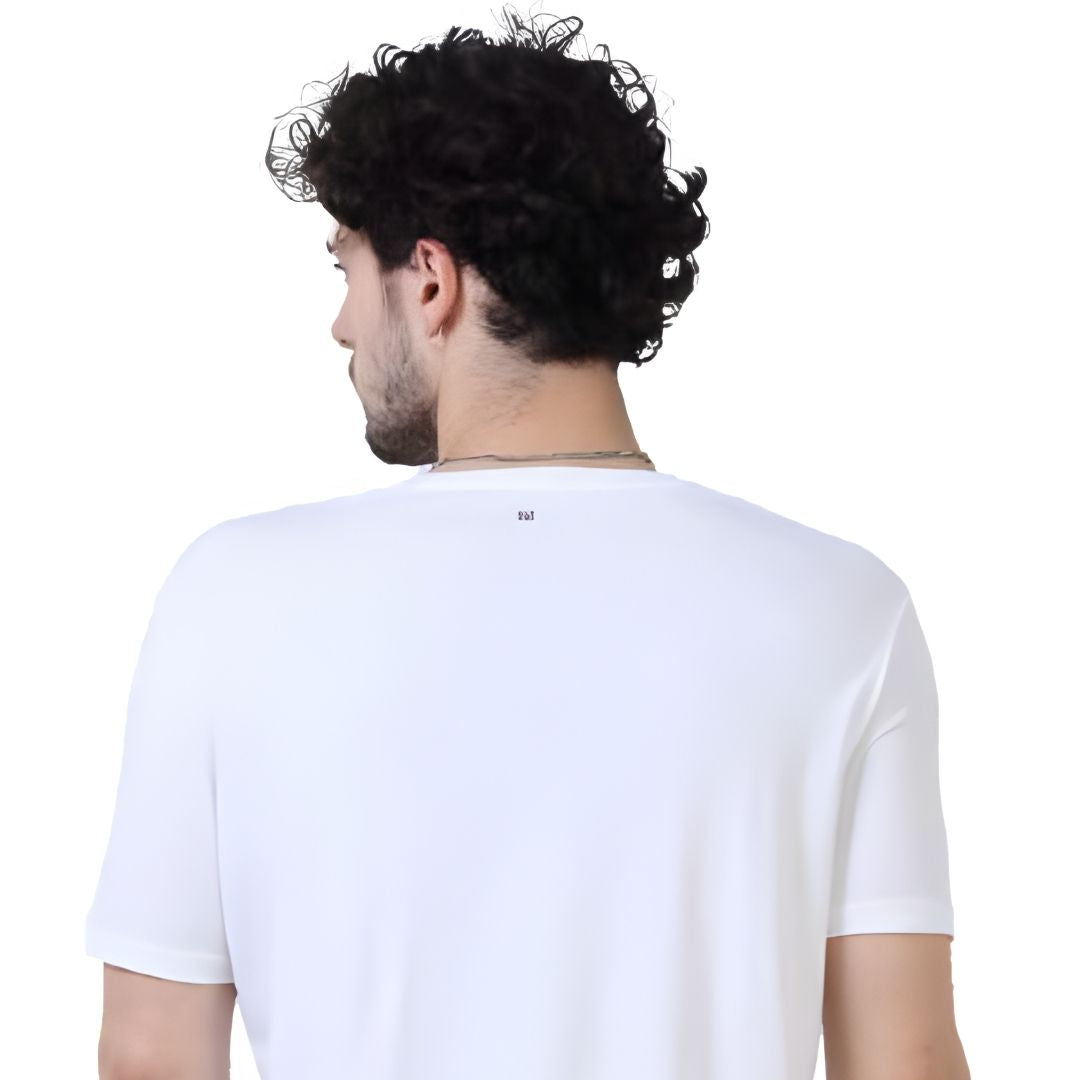 Rare Rabbit Signature Round Neck Unisex Tee – White