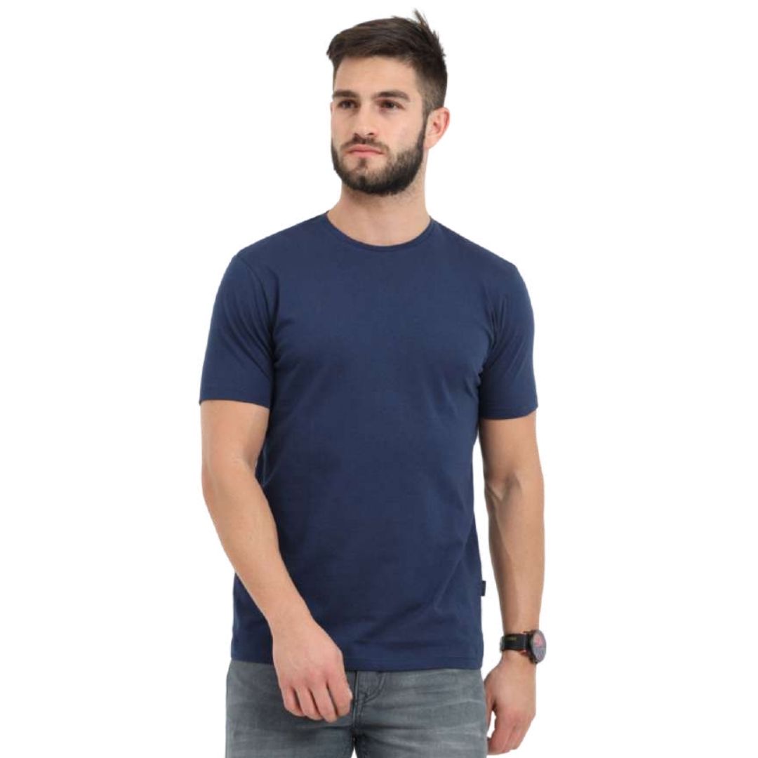 Rare Rabbit Navy Blue Round Neck T-Shirt