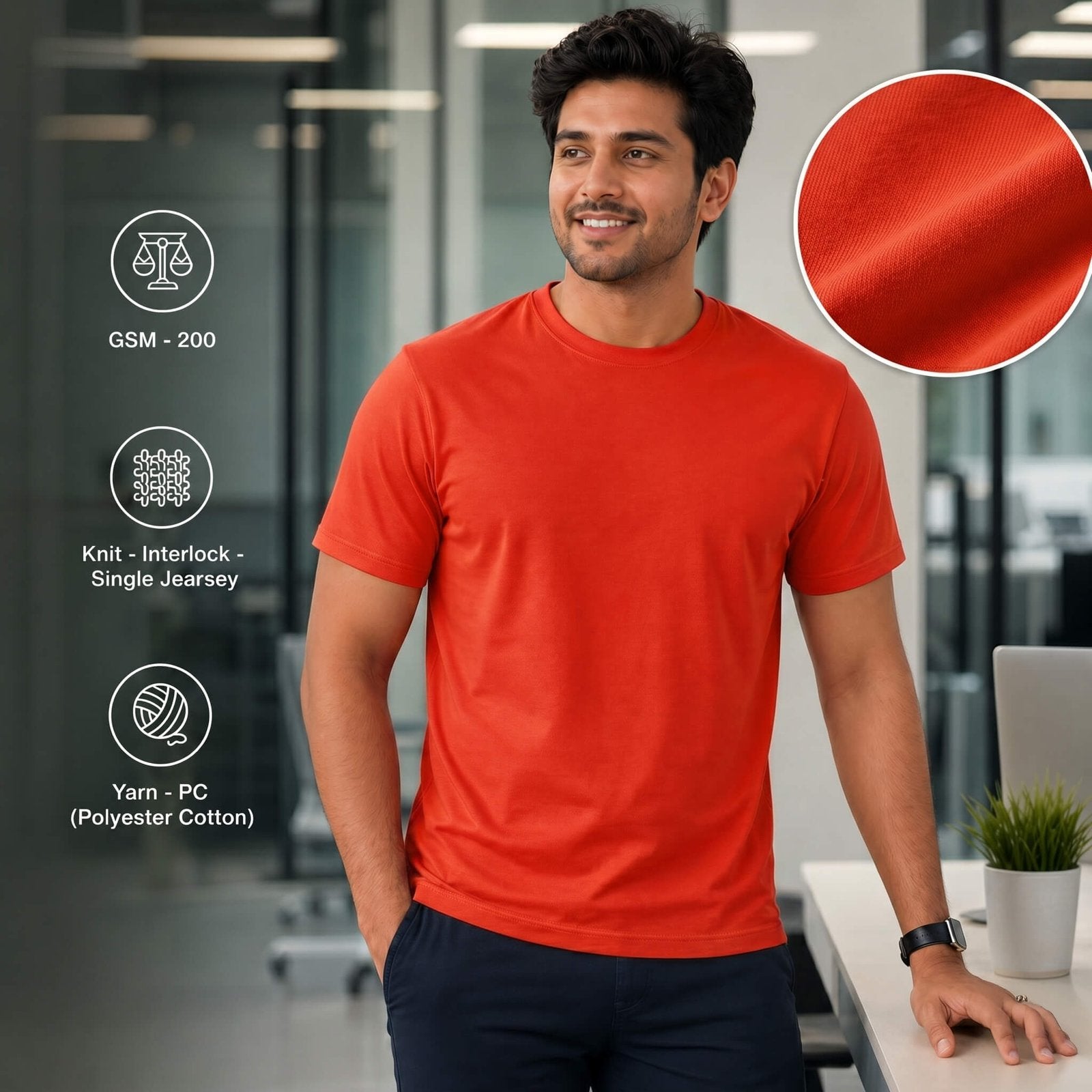 Real Madrid Red round-neck T-shirt for corporate gifting