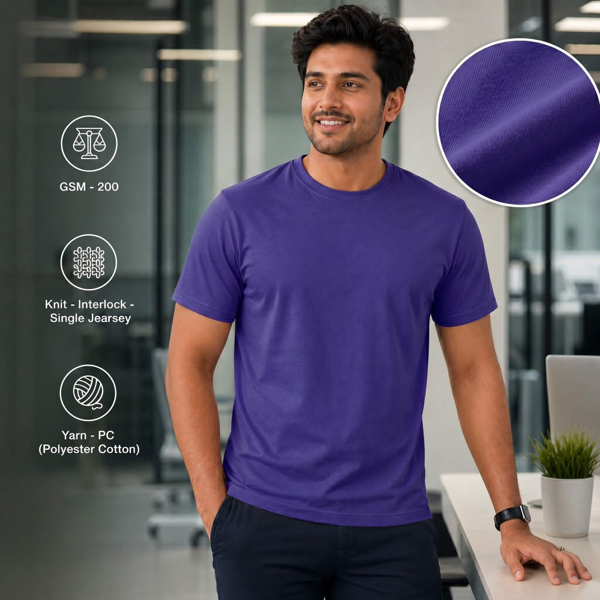 Real Madrid Royal Blue round-neck T-shirt for corporate gifting