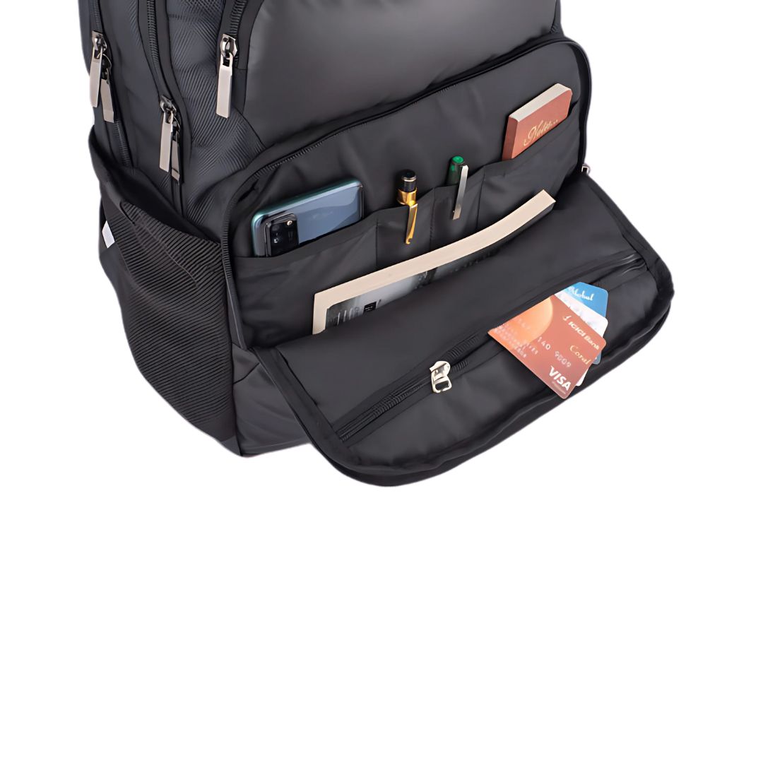Stylish two-tone Buddy laptop bag with bottle holder, worn on shoulder