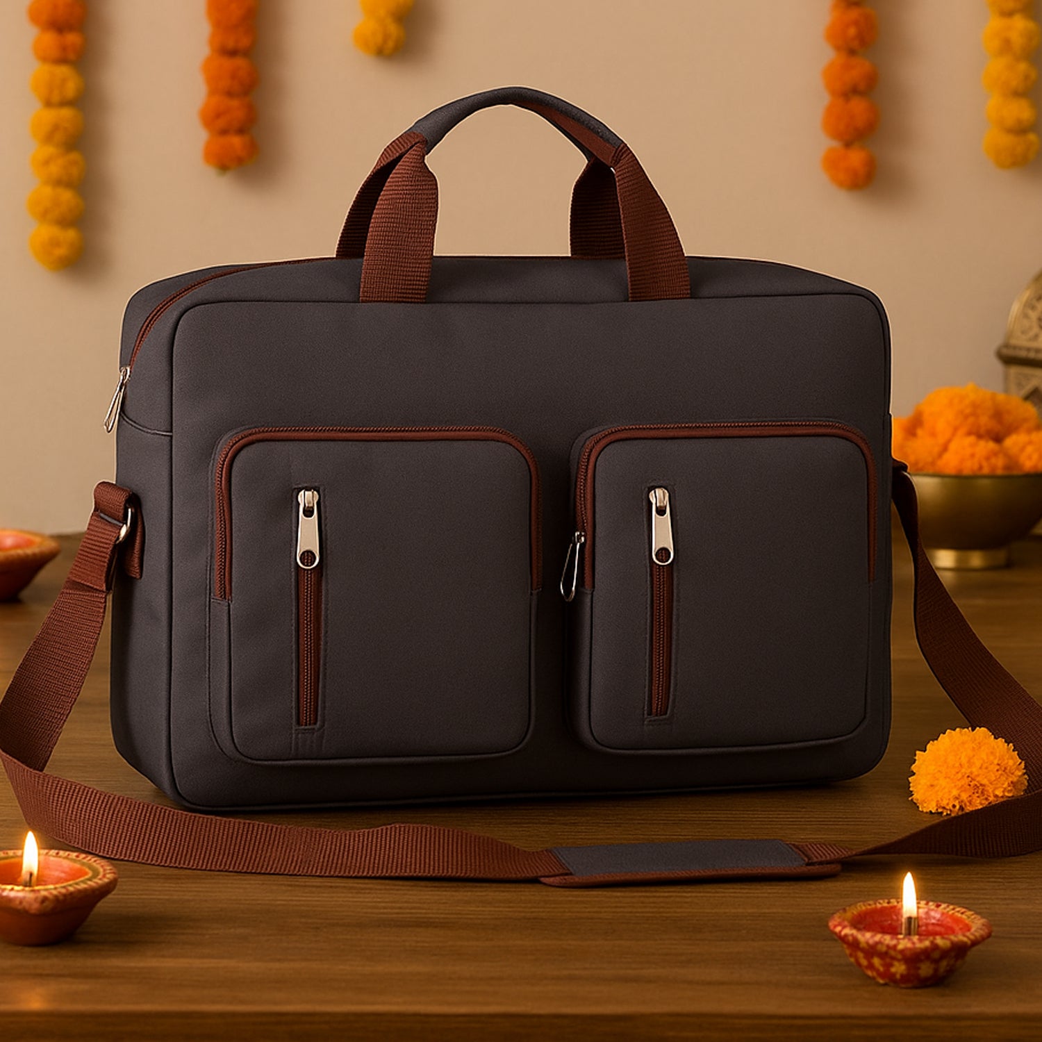 Castillo Milano S41 Convertible Sling Laptop Bag – padded laptop compartment with laptop partially inserted
