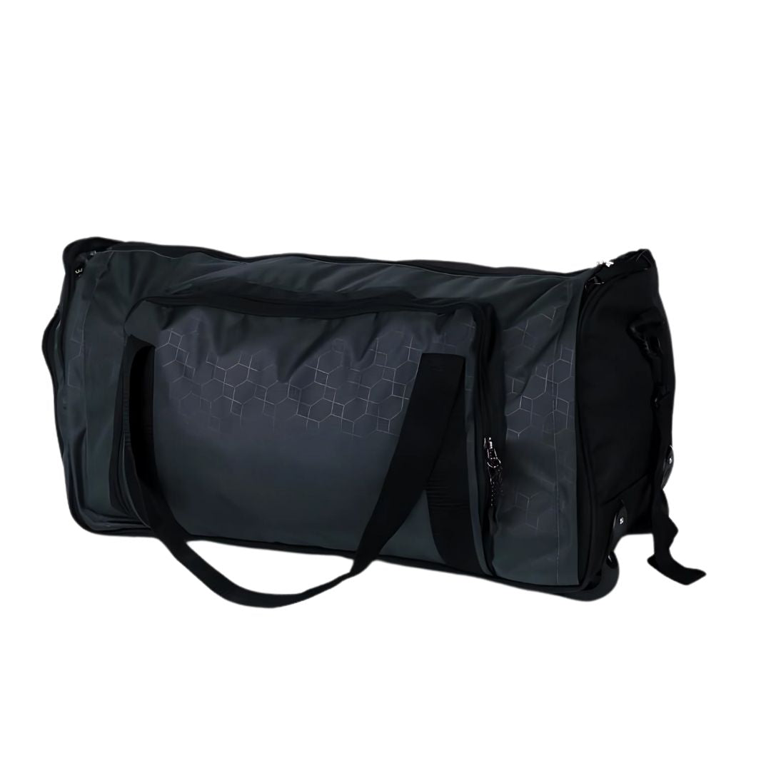 William travel duffel bag with garment cover, storage compartments with accessories