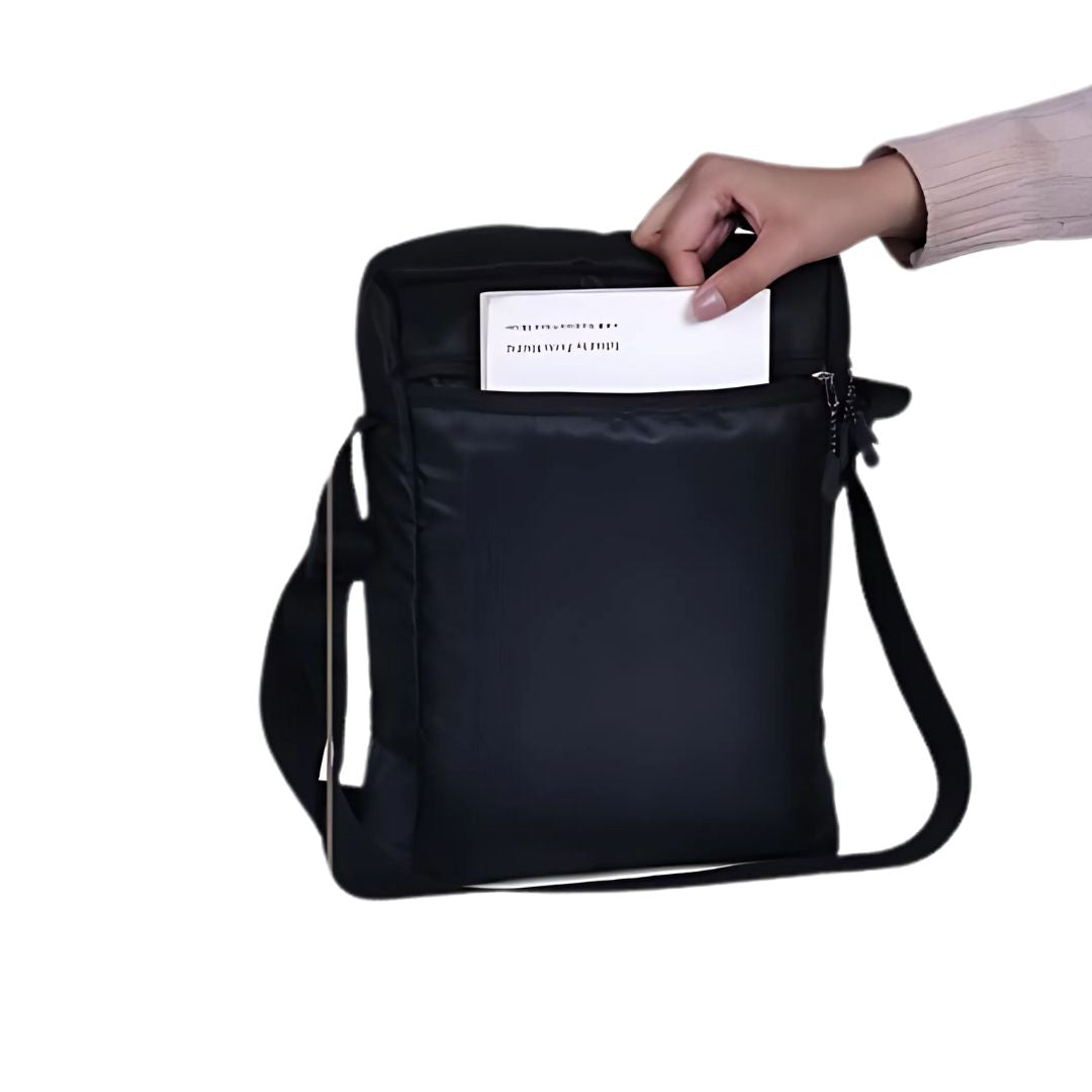 Large sling bag worn on shoulder, perfect for travel and college