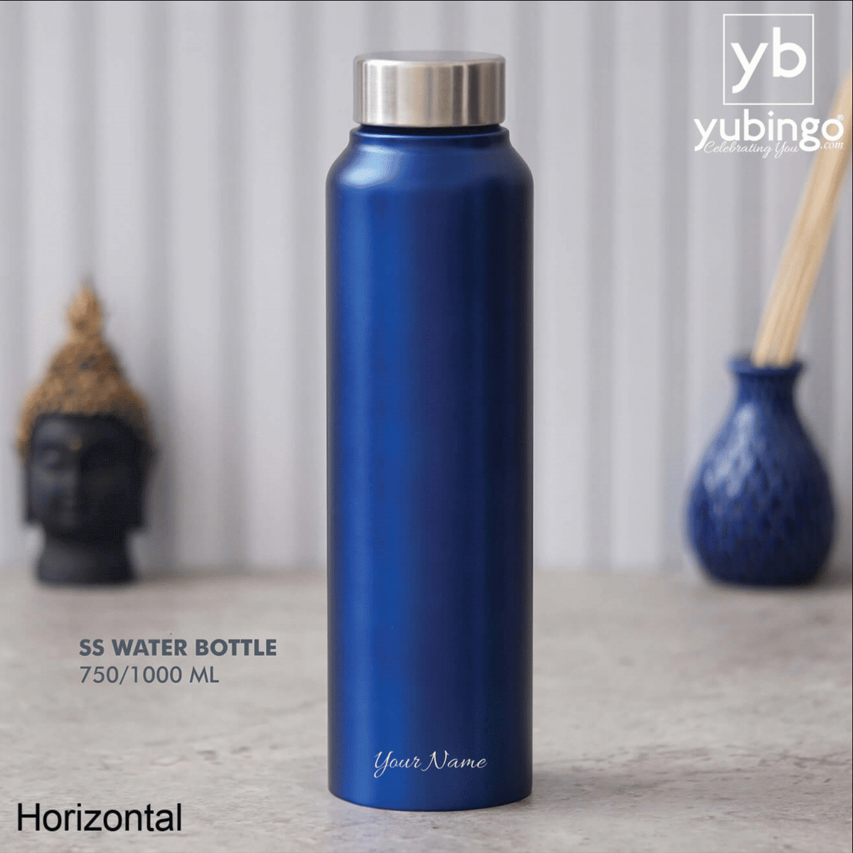 Customizable Blue Stainless Steel Bottle - Ideal for Gifting