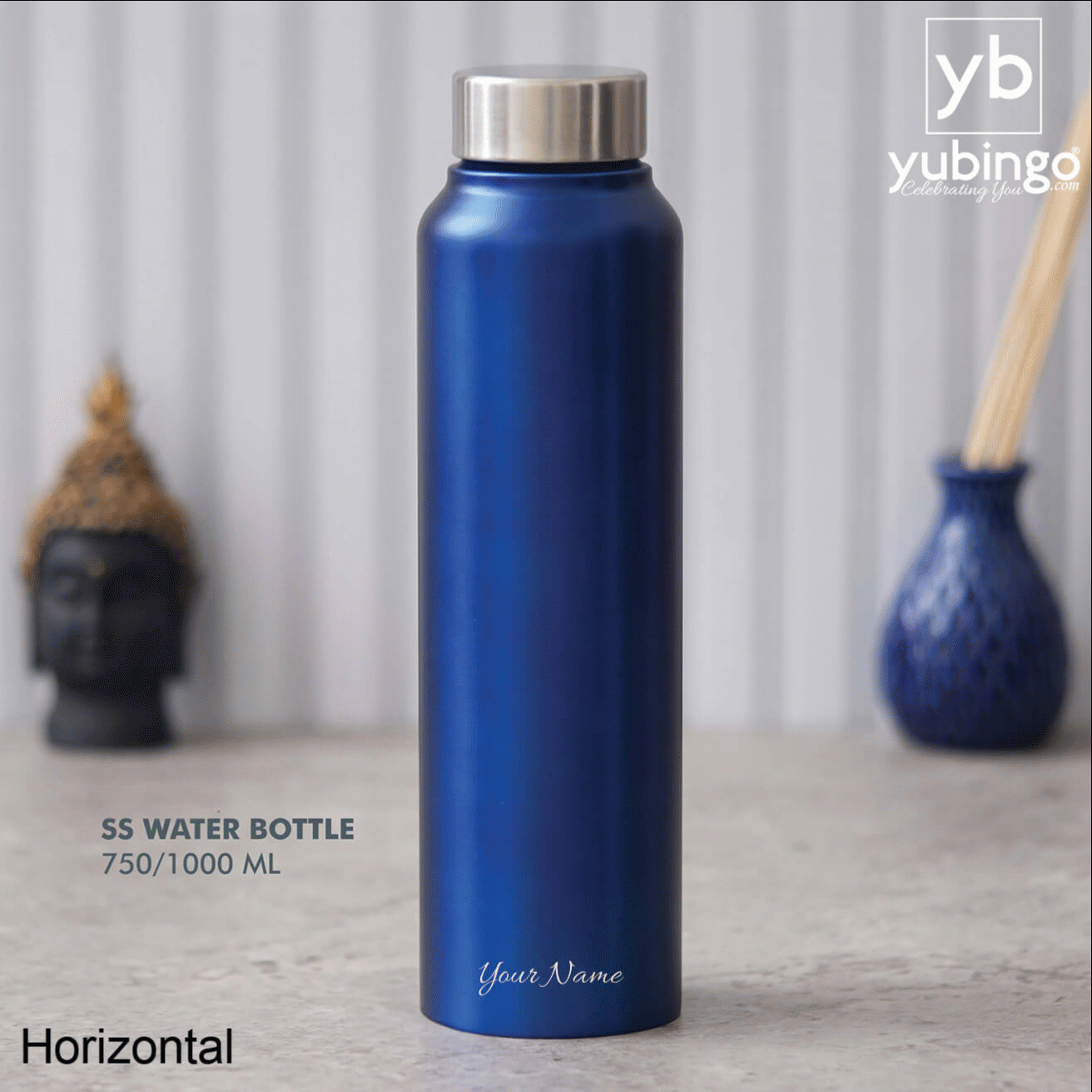 Customizable Blue Stainless Steel Bottle - Ideal for Gifting