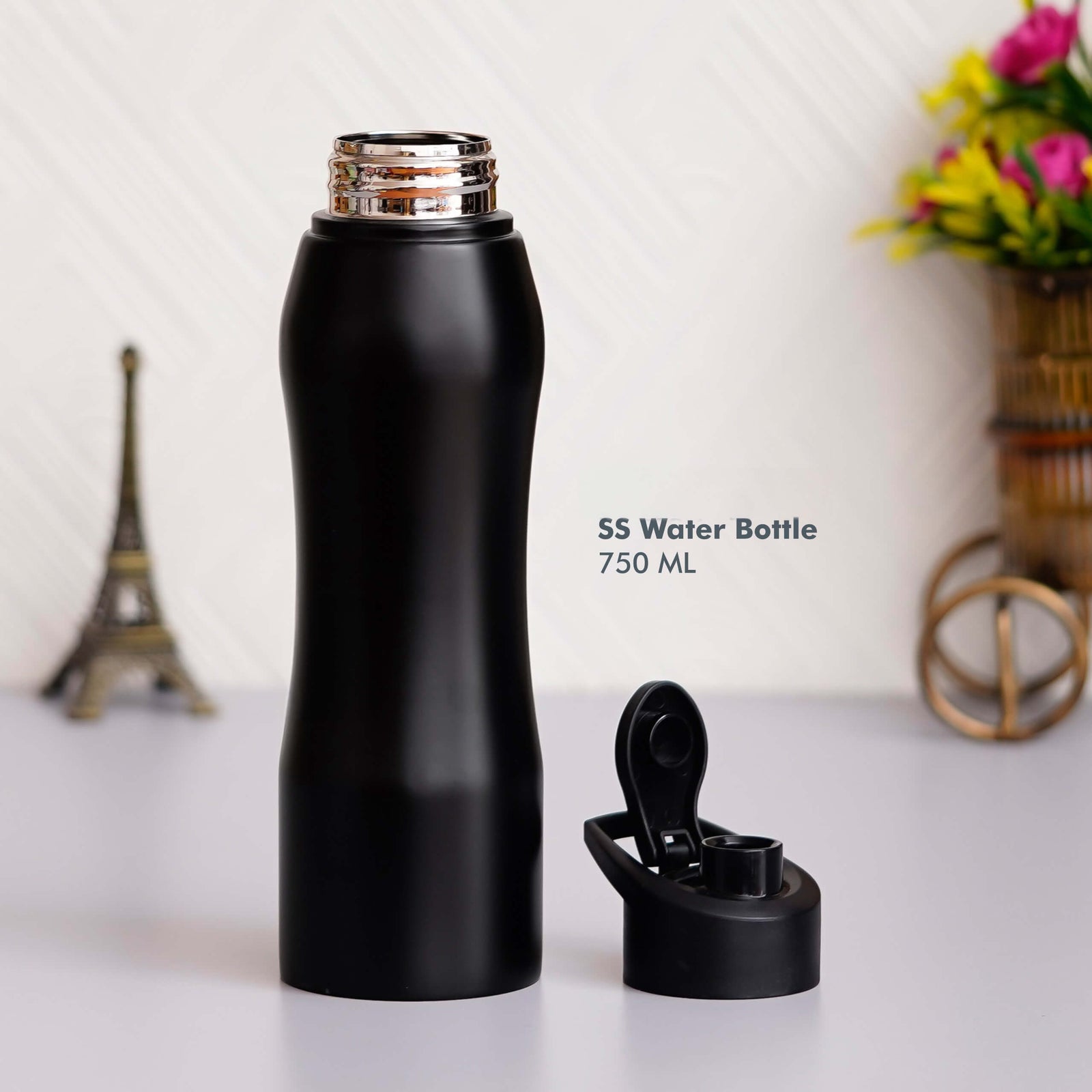 Customizable Black Stainless Steel Bottle - Ideal for Gifting