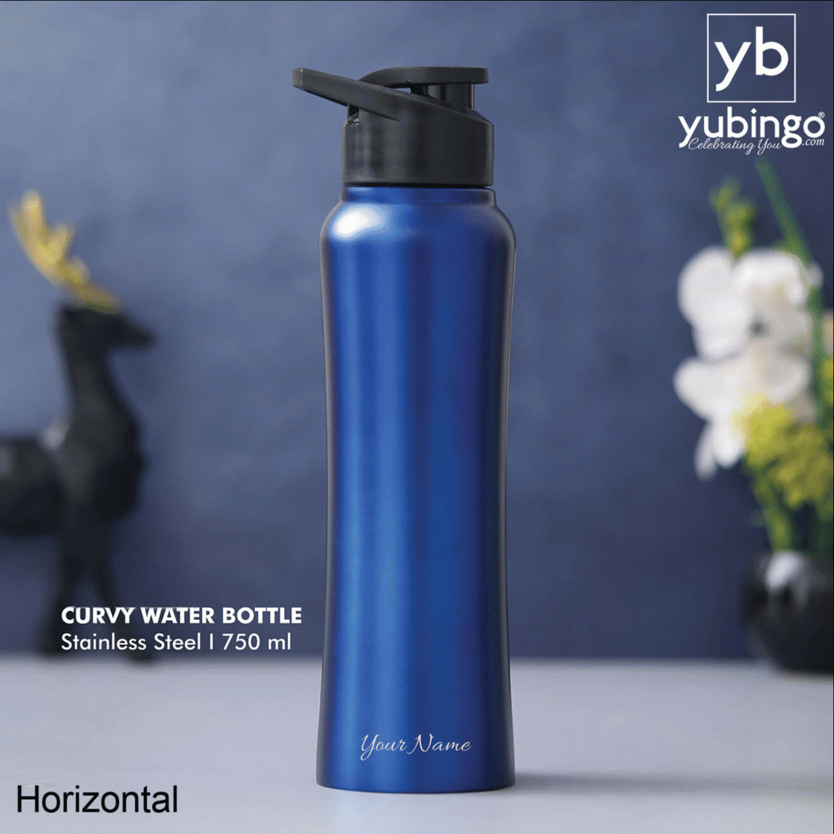 Customizable Blue Stainless Steel Bottle - Ideal for Gifting