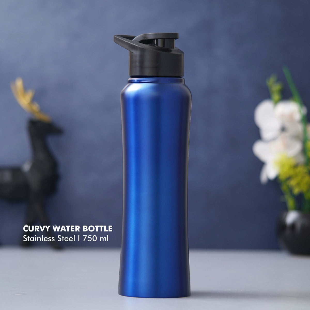 Customizable Blue Stainless Steel Bottle - 750 ML