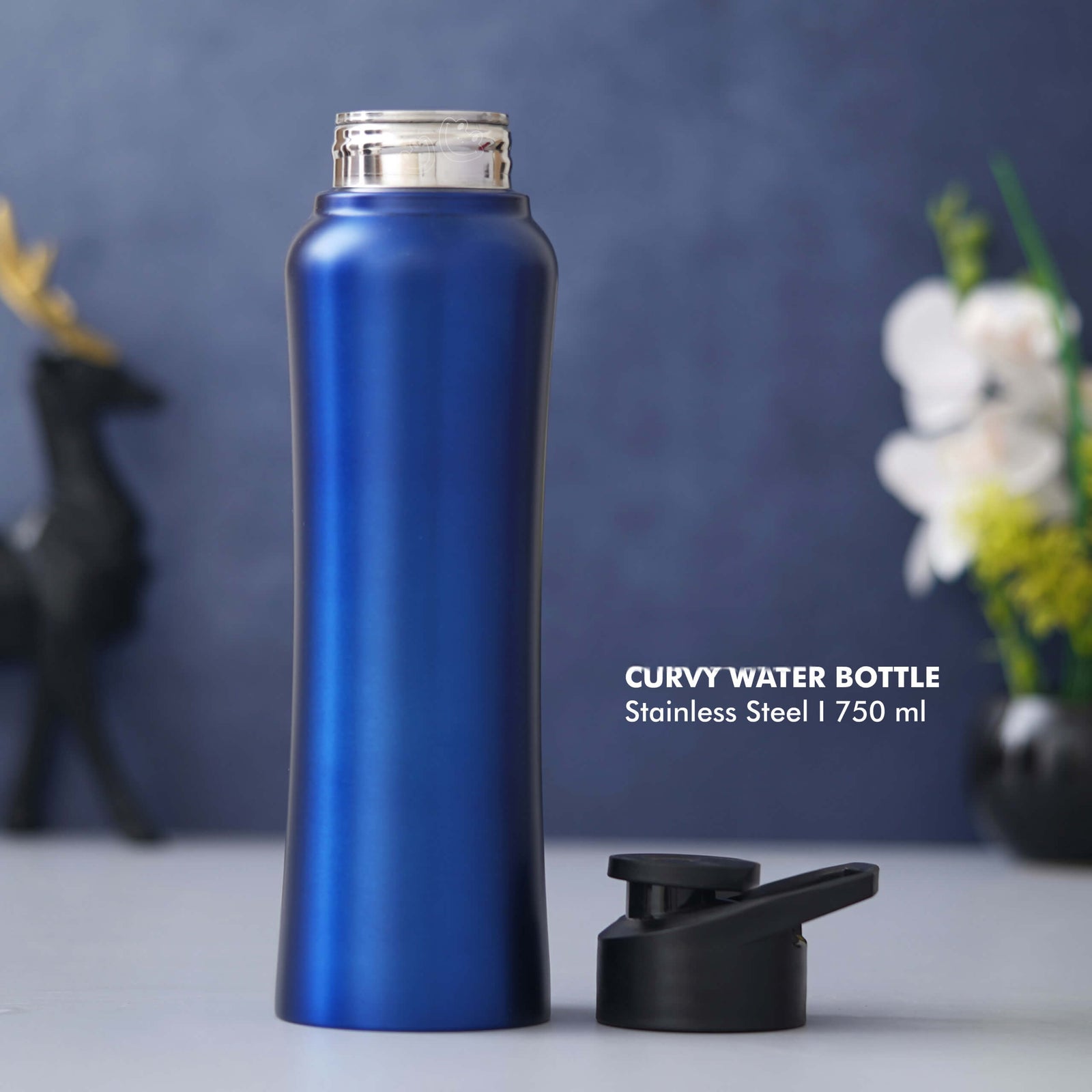 Customizable Blue Stainless Steel Bottle - 750 ML