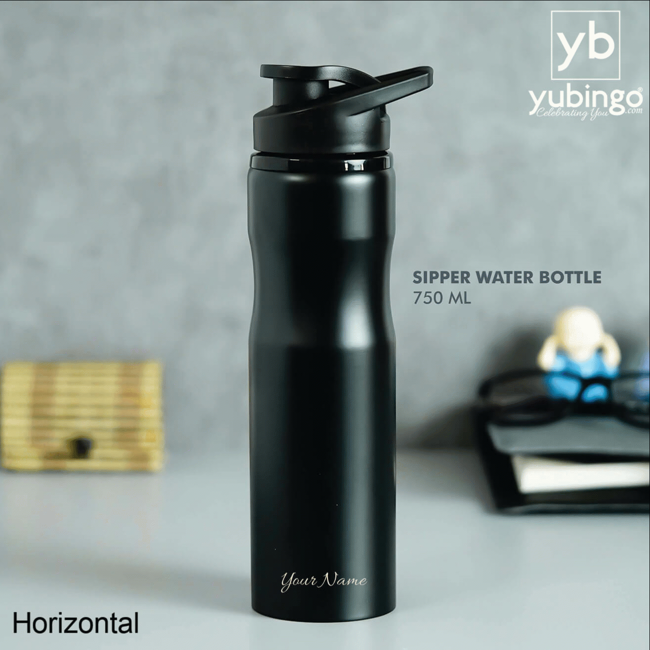 Customizable Black Sipper Bottle - Ideal for Everyday Hydration