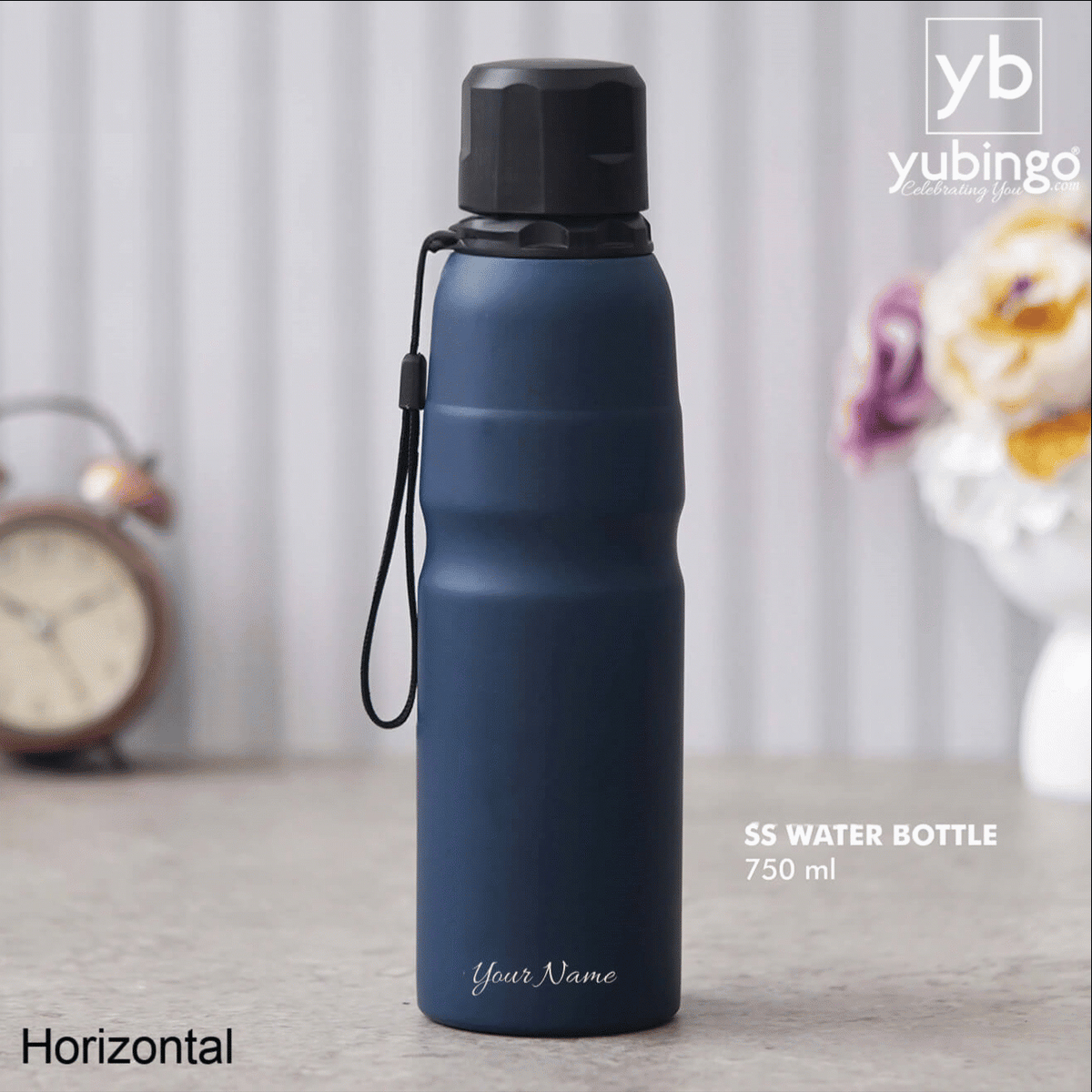 Customizable Blue Stainless Steel Bottle - Ideal for Gifting
