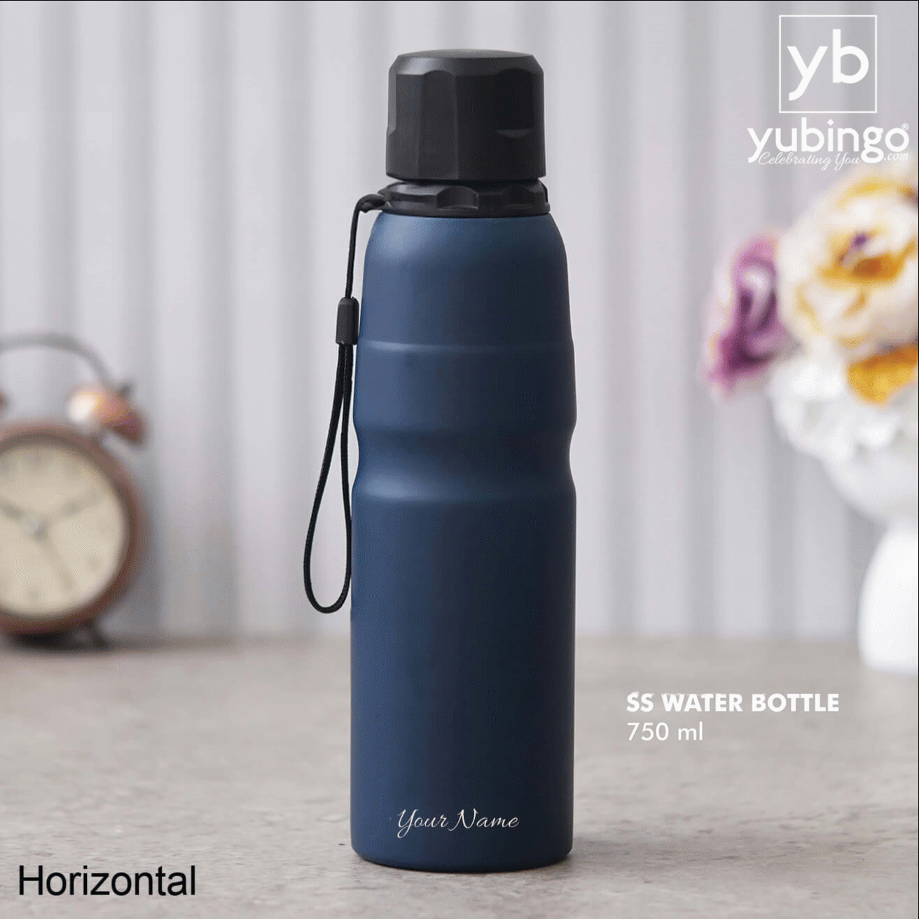 Customizable Blue Stainless Steel Bottle - Ideal for Gifting