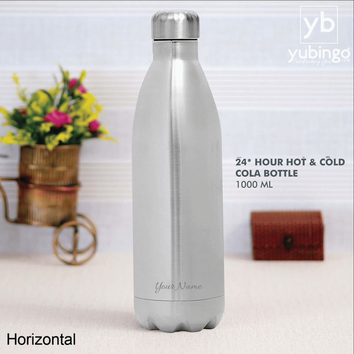 Silver Stainless Steel Cola Bottle - Ideal for On-the-Go Hydration