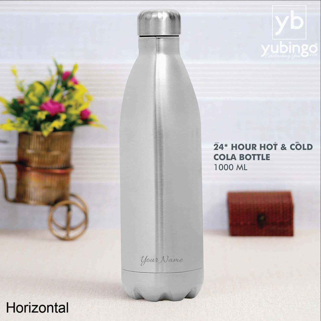 Silver Stainless Steel Cola Bottle - Ideal for On-the-Go Hydration