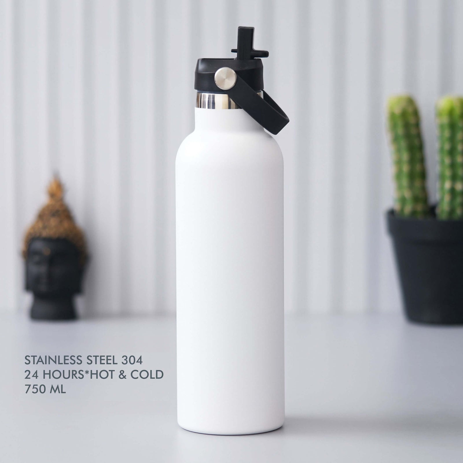 White Stainless Steel Bottle - 750 ML